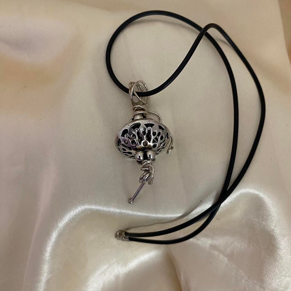 S925 Sterling Silver Mini Incense Censer Wishing Lamp Filigree Thurible Amulet